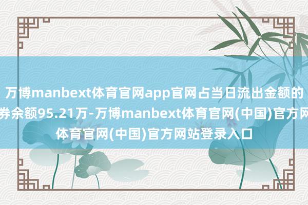 万博manbext体育官网app官网占当日流出金额的0.12%;融券余额95.21万-万博manbext体育官网(中国)官方网站登录入口