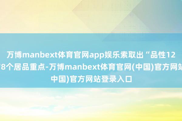 万博manbext体育官网app娱乐索取出“品性12化”以及78个居品重点-万博manbext体育官网(中国)官方网站登录入口