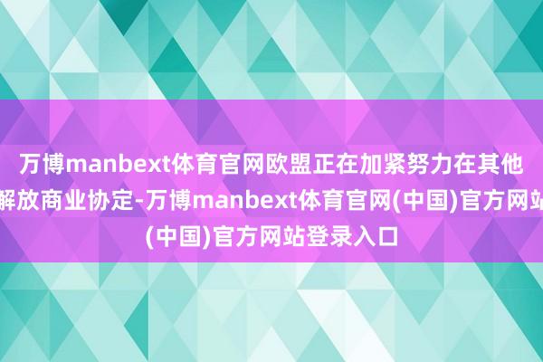 万博manbext体育官网欧盟正在加紧努力在其他地区达成解放商业协定-万博manbext体育官网(中国)官方网站登录入口