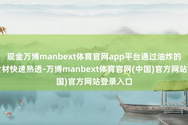 现金万博manbext体育官网app平台通过油炸的时势让食材快速熟透-万博manbext体育官网(中国)官方网站登录入口