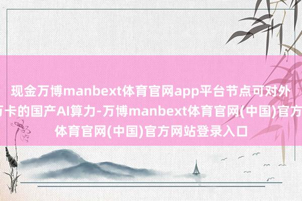 现金万博manbext体育官网app平台节点可对外提供罕见10万卡的国产AI算力-万博manbext体育官网(中国)官方网站登录入口
