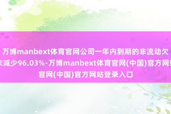万博manbext体育官网公司一年内到期的非流动欠债较上年末减少96.03%-万博manbext体育官网(中国)官方网站登录入口