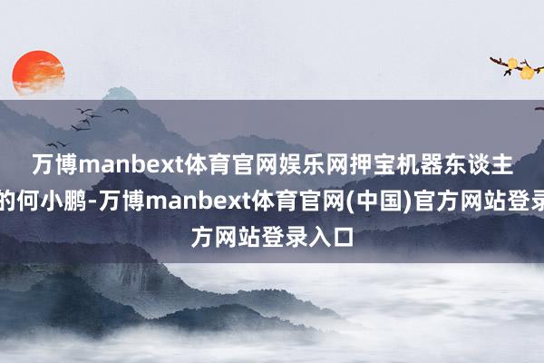 万博manbext体育官网娱乐网　　押宝机器东谈主赛谈的何小鹏-万博manbext体育官网(中国)官方网站登录入口